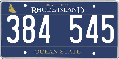 RI license plate 384545