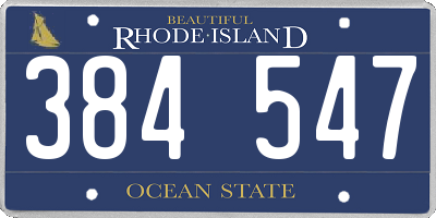RI license plate 384547