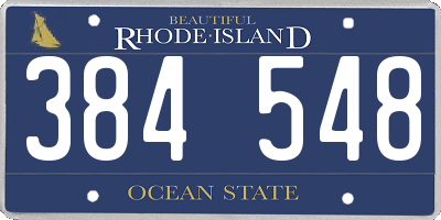 RI license plate 384548