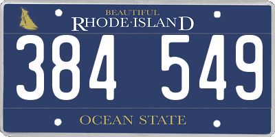 RI license plate 384549
