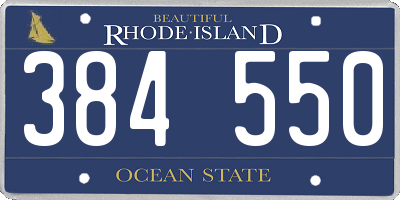 RI license plate 384550