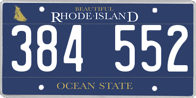 RI license plate 384552