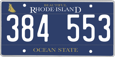 RI license plate 384553