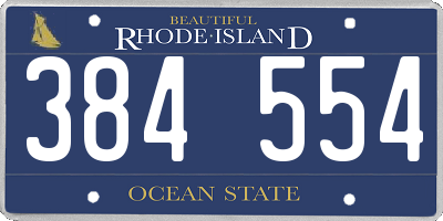 RI license plate 384554