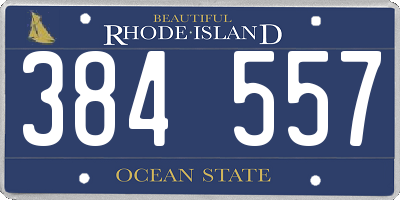 RI license plate 384557