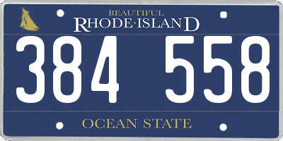 RI license plate 384558