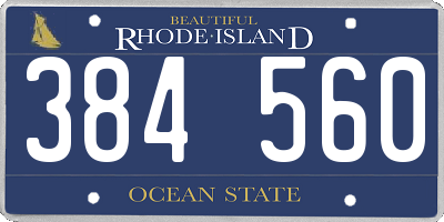RI license plate 384560