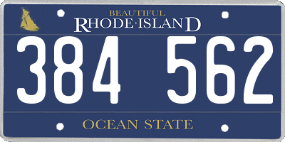 RI license plate 384562