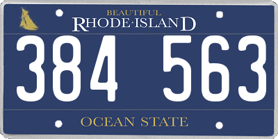 RI license plate 384563