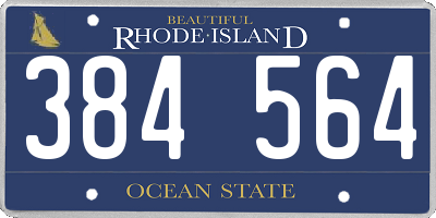RI license plate 384564