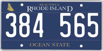 RI license plate 384565