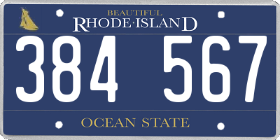 RI license plate 384567