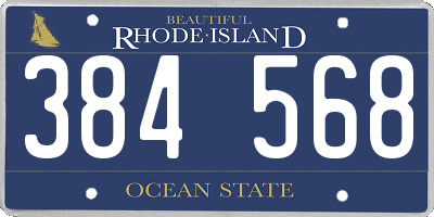 RI license plate 384568