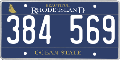 RI license plate 384569