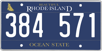 RI license plate 384571
