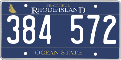RI license plate 384572