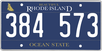 RI license plate 384573