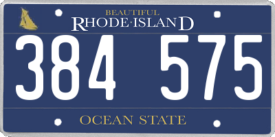 RI license plate 384575