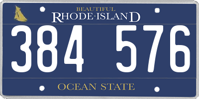 RI license plate 384576