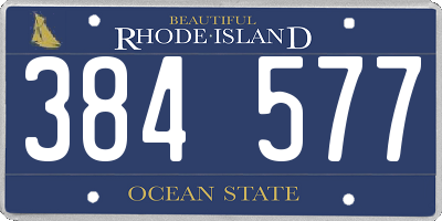RI license plate 384577