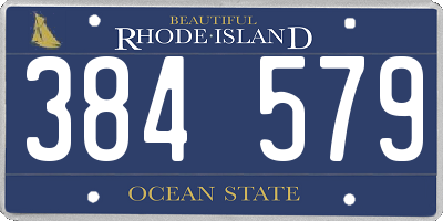 RI license plate 384579