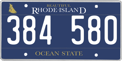 RI license plate 384580