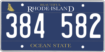 RI license plate 384582