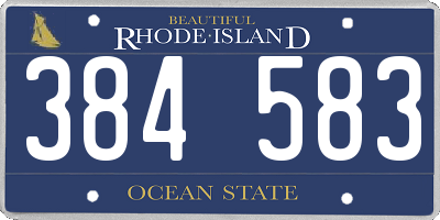 RI license plate 384583