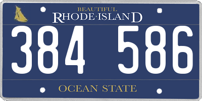 RI license plate 384586