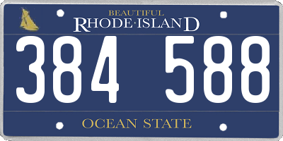 RI license plate 384588
