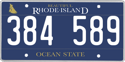 RI license plate 384589