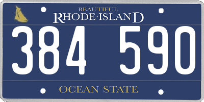RI license plate 384590
