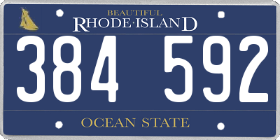 RI license plate 384592
