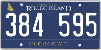 RI license plate 384595