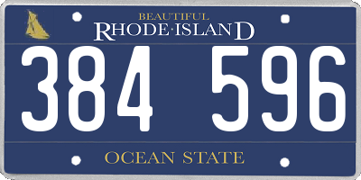 RI license plate 384596