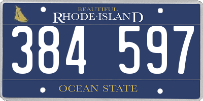 RI license plate 384597