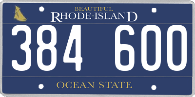 RI license plate 384600