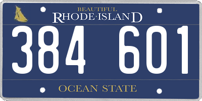 RI license plate 384601