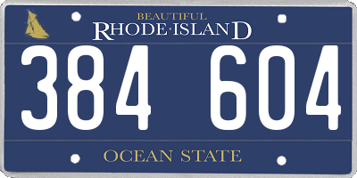 RI license plate 384604