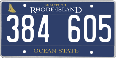 RI license plate 384605