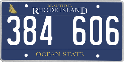 RI license plate 384606