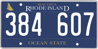 RI license plate 384607