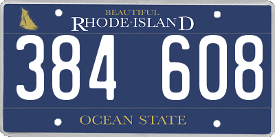RI license plate 384608