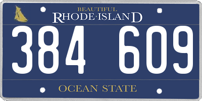 RI license plate 384609