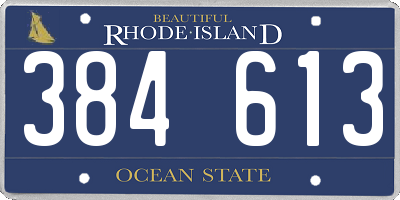 RI license plate 384613