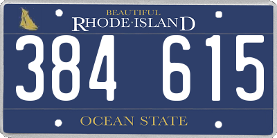 RI license plate 384615