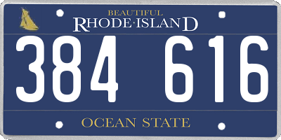 RI license plate 384616