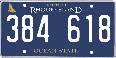 RI license plate 384618