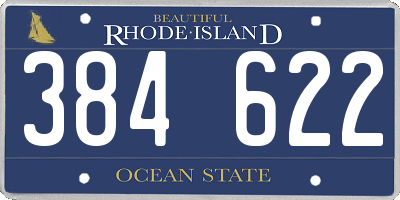 RI license plate 384622