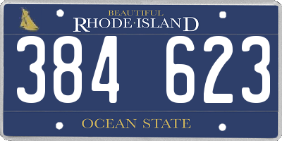 RI license plate 384623